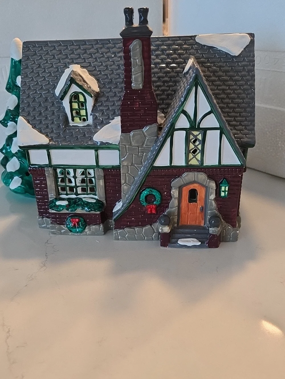 Vintage Holiday Hand Painted Ceramic Tudor House by Department 56